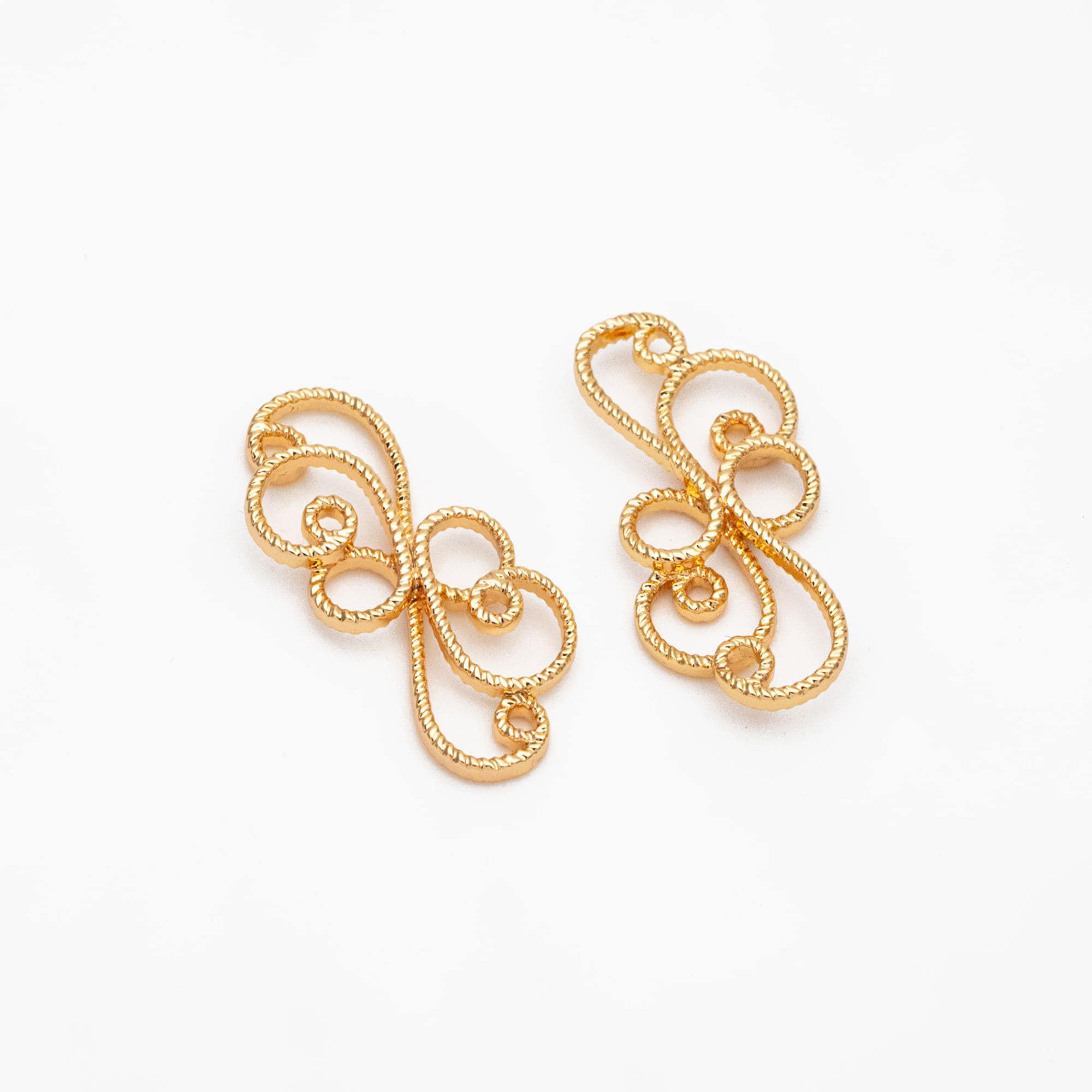 10pcs Gold Filigree Flower Charm Pendants, Gold plated Brass, Jewelry Making, Diy Material, Jewelry Supplies (GB-114)